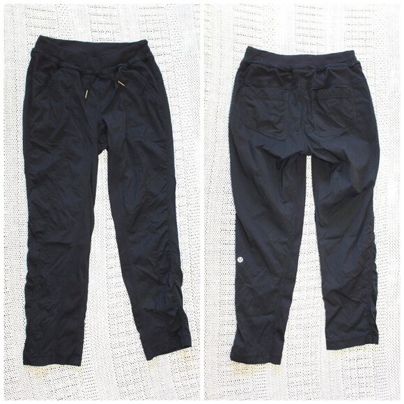 Lululemon Street to Studio Women's Crop pants Black Size 4 Pull on Pockets - Picture 1 of 8
